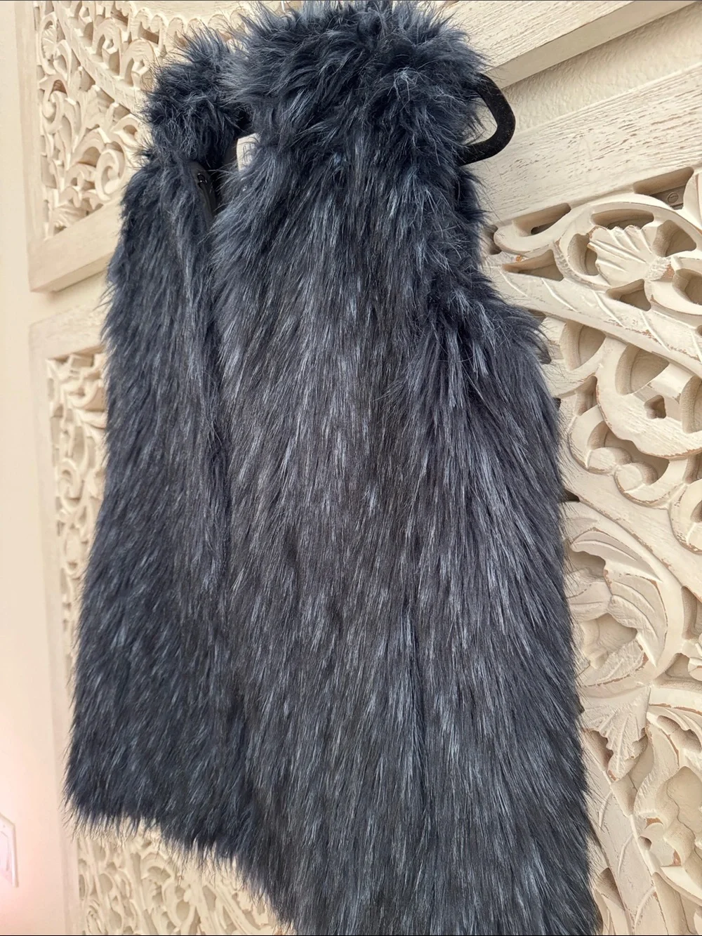 GAP Faux Fur Vest with Plush Collar